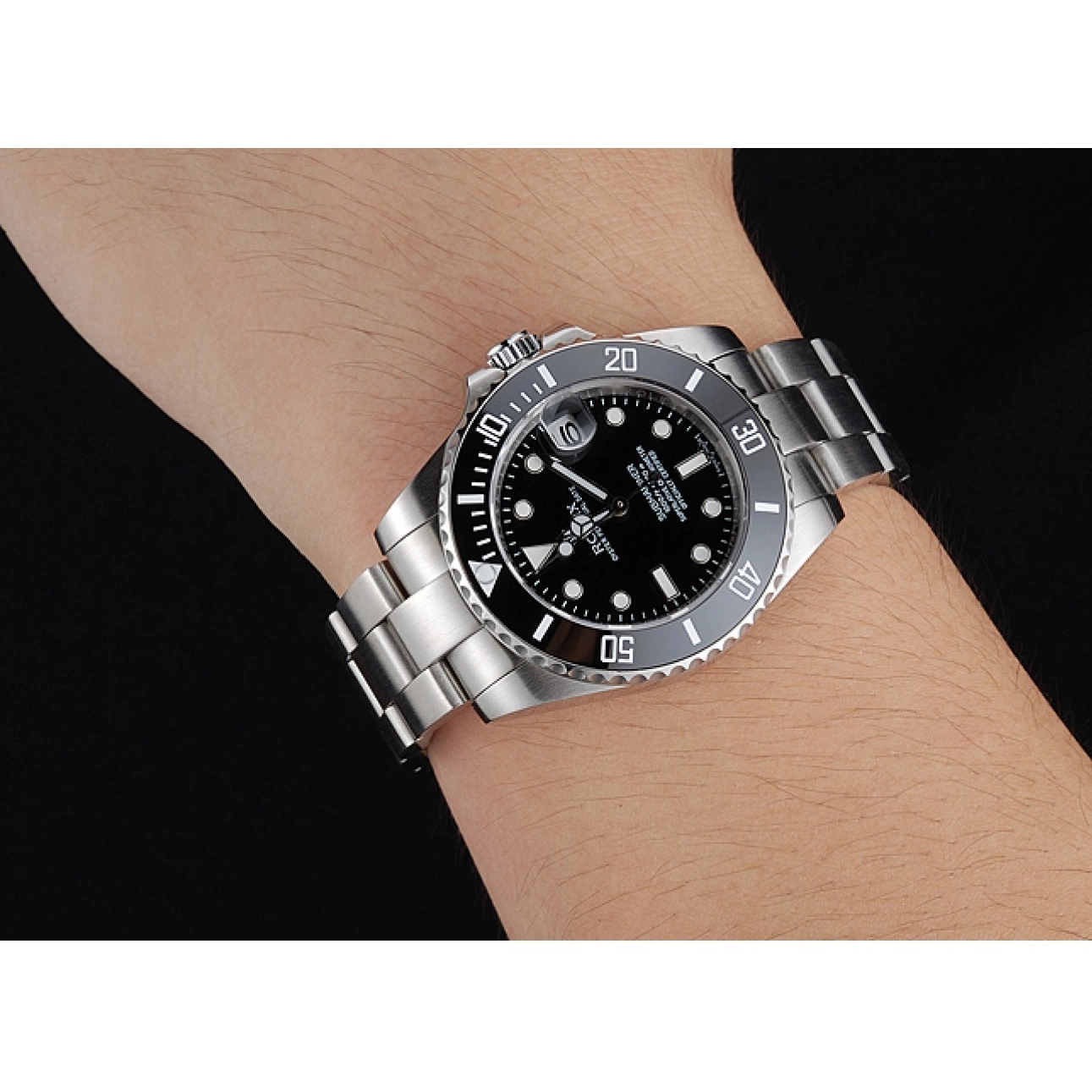Aaa replica watch 1454153 Bracelet Rolex Submariner Dial Steel Date Black Stainless 0818